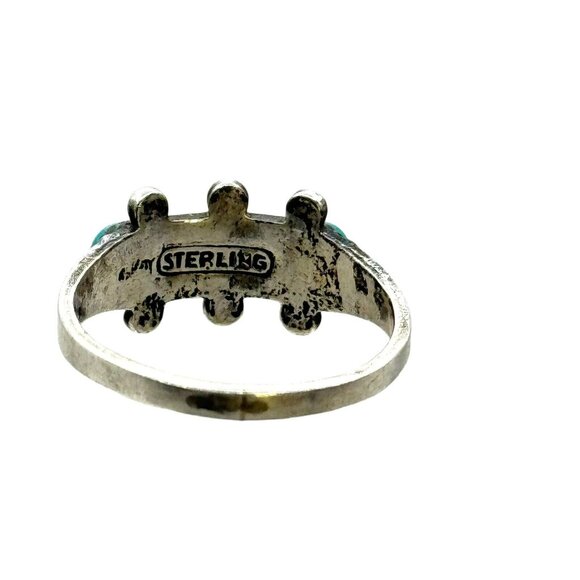 Vintage Sterling Silver Snake Eye Turquoise Ring Size 3.75 Fred Harvey Era - Picture 3 of 6